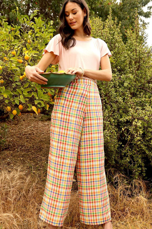 Linen Plaid Pant